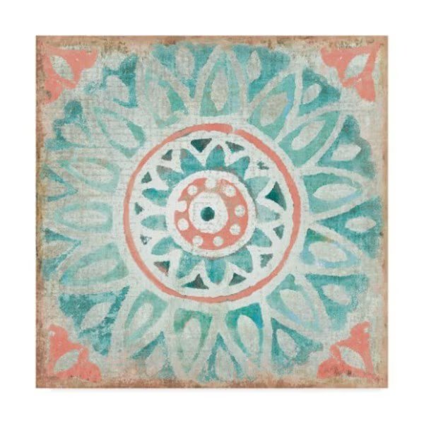 Pela Studio 'Ocean Tales Tile Vii Coral' Canvas Art, 35x35, Trademark Fine Art, Mfr#: WAP07478-C3535GG